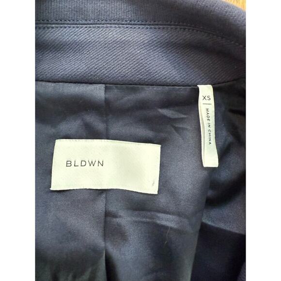 BLDWN Women's Blue Self Tie Belted Long Sleeves Blazer Jacket Size XS - Picture 5 of 8